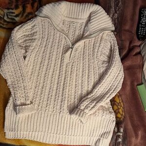 Aerie cable car quarter zip sweater XS